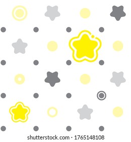 Pattern stars and circles on a white background for printing at textile, fabric, paper, cover, wallpaper, package