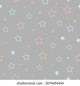 Pattern of stars of different sizes on a gray background