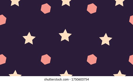 Pattern with stars and hexagons for fabric and Wallpaper