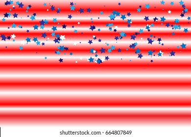 Pattern with stars for Memorial Day celebration.American flag stylized as abstract attractive background.Red and blue color elegant star background. Vector Illustration.
