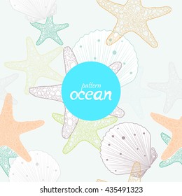pattern stars ocean. vector illustration