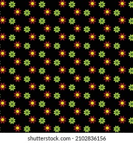 Patrón con estrellas en fondo negro