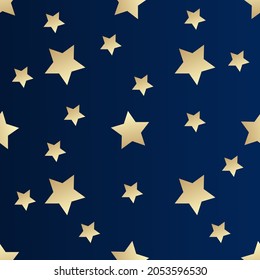 A pattern of stars on a dark blue background for use in textiles