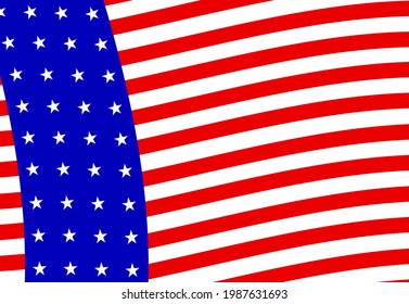 Pattern with stars on red white striped background. Patriotic backdrop. Vector illustration. As template for wrapping paper, wallpaper, fabric clothes textile, packaging. 4th of july concept.