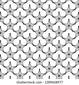 Pattern of stars, retro style a black and white.