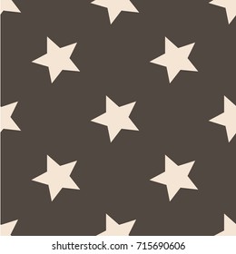 Pattern with stars. Seamless vector illustration. Retro, vintage background Vector illustration Flat Scandinavian style for print on fabric, gift wrap, web backgrounds, scrap booking, patchwork 