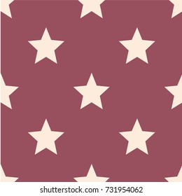 Pattern with stars. Seamless vector illustration. Retro, vintage background Vector illustration Flat Scandinavian style for print on fabric, gift wrap, web backgrounds, scrap booking, patchwork