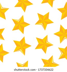 Pattern stars yellow seamless symbol flat design