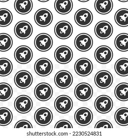 Pattern of Stellar Lumens coin in white background with mini doodle (icons). Vector Illustration