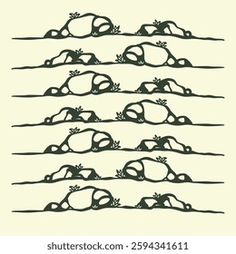 Pattern Stone Vintage Hand Drawing Illustration
