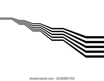 Pattern of straight broken black lines on white background in retro style. logo Design element. degrees Vector background