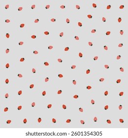 a pattern of strawberries on a gray background