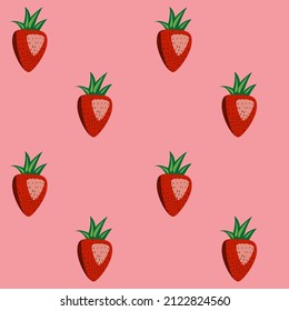 pattern with strawberries on a plain background