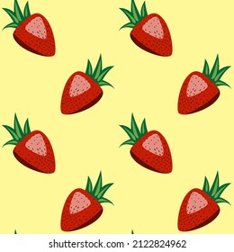 pattern with strawberries on a plain background