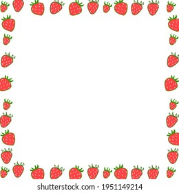 patrón con fresas. adecuado para tejido, envoltura, fondo, impresión, marco, navegador web. Marco vectorial. Patrón.