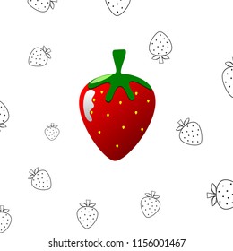 The pattern of the strawberry icon on a white background for your design can be used as a company logo or brand. Use both print and website.