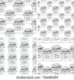 pattern strawberry jam doodle vector
