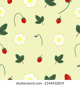 Pattern strawberry nature spring love flowers