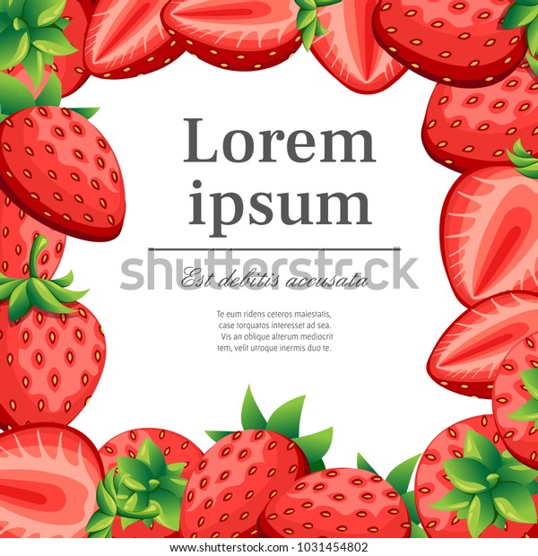 Pattern Strawberry Slices Strawberries Vector Illustration Stock