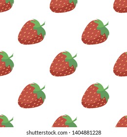 Pattern of strawberry. Vector illustration in cartoon style