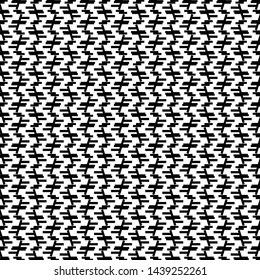 Pattern with striations and jagged stripes. Textile print. Monochrome. Decorative flecked background. Vector illustration.