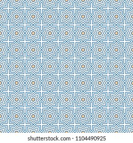 Pattern stripe abstract seamless blue, orange and white. Design geometric lines pattern background. Vector illustration.