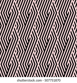 Pattern stripe seamless black and pink colors design for fabric, textile, fashion design, pillow case, gift wrapping paper; wallpaper etc. Chevron stripe abstract background vector.