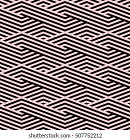 Pattern stripe seamless black and pink colors design for fabric, textile, fashion design, pillow case, gift wrapping paper; wallpaper etc. Chevron stripe abstract background vector.