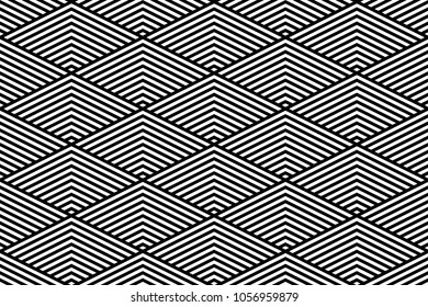Pattern stripe seamless black and white. Chevron stripe abstract background vector.