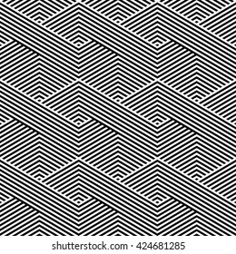 Pattern stripe seamless black and white colors design for fabric, textile, fashion design, pillow case, gift wrapping paper; wallpaper etc. Chevron stripe abstract background vector.