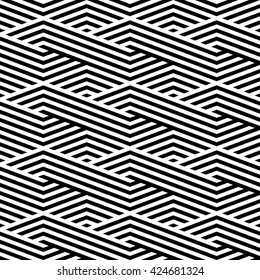 Pattern stripe seamless black and white colors design for fabric, textile, fashion design, pillow case, gift wrapping paper; wallpaper etc. Chevron stripe abstract background vector.