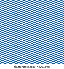 Pattern stripe seamless blue and white colors design for fabric, textile, fashion design, pillow case, gift wrapping paper; wallpaper etc. Chevron stripe abstract background vector.