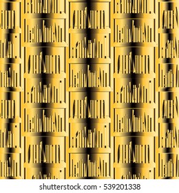 Pattern stripe seamless gold metal texture design for fabric, textile, fashion design, pillow case, gift wrapping paper; wallpaper etc. Vertical stripe abstract 3d  background vector.