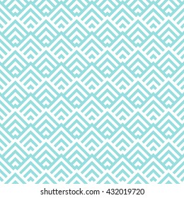 Pattern stripe seamless green aqua and white colors design for fabric, textile, fashion design, pillow case, gift wrapping paper; wallpaper etc. Chevron stripe abstract background vector.