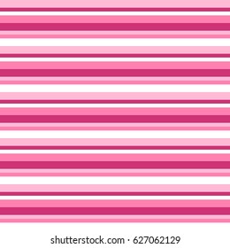 Pattern Stripe Seamless Pink And White Colors. Horizontal Pattern Stripe Abstract Background Vector.