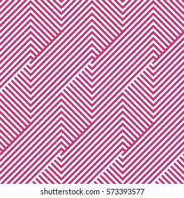 Pattern stripe seamless pink yarrow and white colors. Chevron pattern stripe abstract background vector EPS-10.