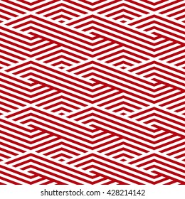 Pattern stripe seamless red and white colors design for fabric, textile, fashion design, pillow case, gift wrapping paper; wallpaper etc. Chevron stripe abstract background vector.