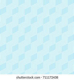 Pattern stripe seamless sweet blue two tone colors. Geometric cube stripe abstract background vector.