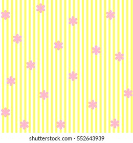 Pattern stripe yellow colors design for fabric, textile, fashion design, pillow case, gift wrapping paper; wallpaper etc. Vertical stripe abstract background vector.Flowers