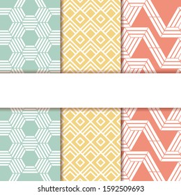Pattern striped blue yellow and red frames, Background abstract texture art wallpaper template and decoration theme Vector illustration