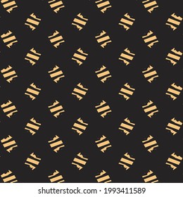 Pattern with striped patches spaced evenly apart. Modern textile design. Graphics in black and light reddish.