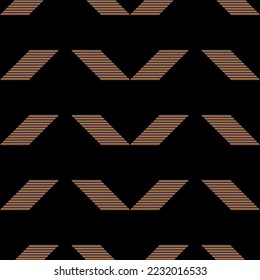 Pattern of stripes with geometric fabric design. Suit for art decor, ornamental, fashion, graphic background.
