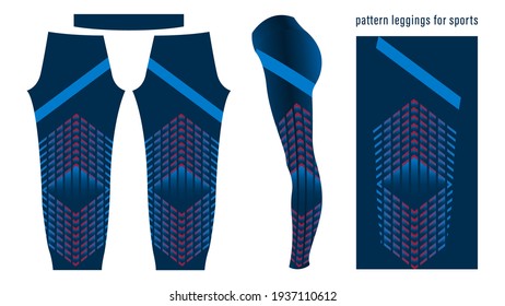 Pattern stripes print leggings for sports template vector illustration
