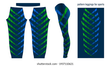 Pattern stripes print leggings for sports template vector illustration