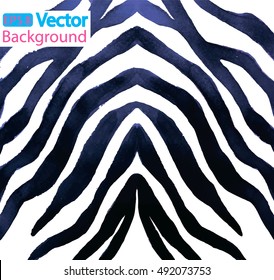 
Pattern with stripes. The skin of a zebra. White fur with dark stripes. Texture watercolor.