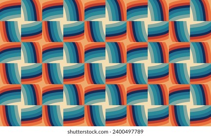 pattern with stripes windmill, patchwork pattern repeat seamless patter, design for fabric print or wallpaper or backdrop background 