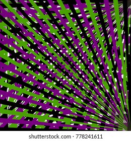 pattern of strips of black green and violet