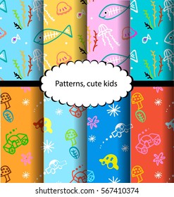  pattern strokes baby children. Striped fish and colorful designs cars style Lovely for the .