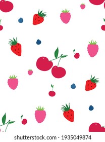 pattern strowberry, blueberry, cherry, raspberry