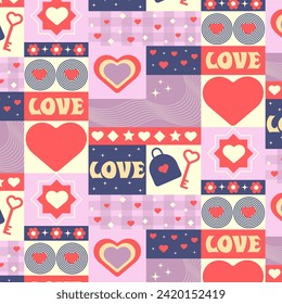 A pattern in the style of the 2000s for Valentine's day